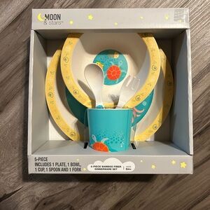 Moon & Stars 5-Piece Bamboo Dinnerware Set